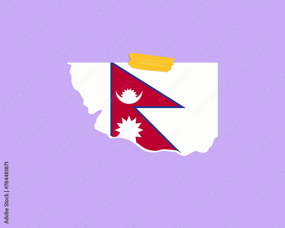 Nepal flag paper texture, single-piece element, vector design