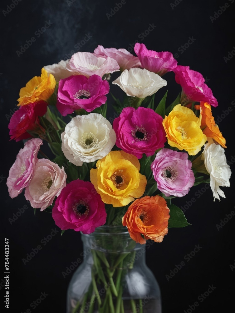 colorful bouquet of roses