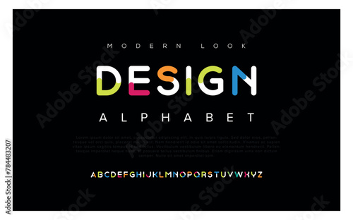 Design vector of modern abstract font and alphabet
