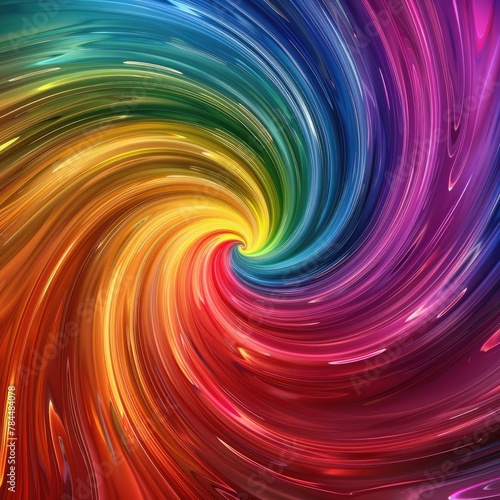 3D swirling vortex of vibrant colors