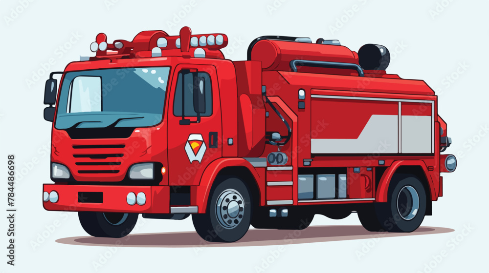 Red 2d flat cartoon vactor illustration isolated background
