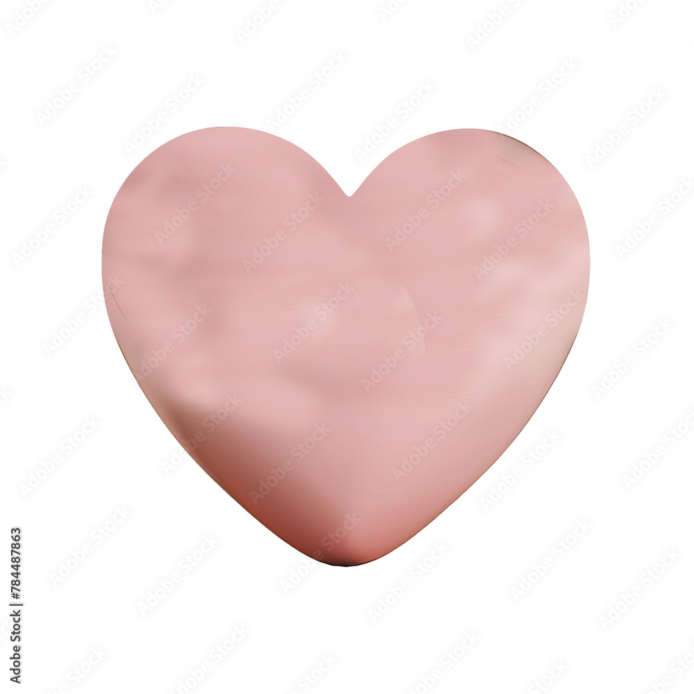Sking color heart shape watercolor isolated on white 