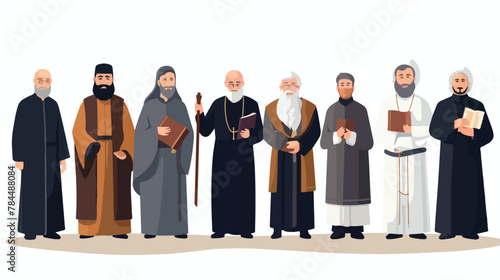 Religion ministers set. Christian pastor Orthodox J photo