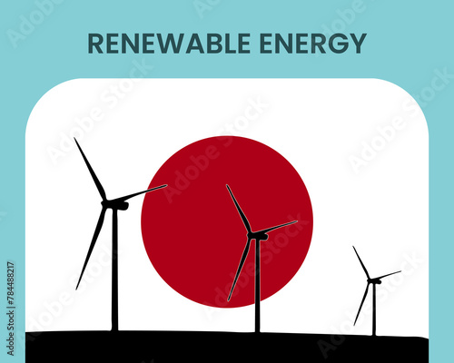 Japan renewable energy, environmental and ecological energy idea