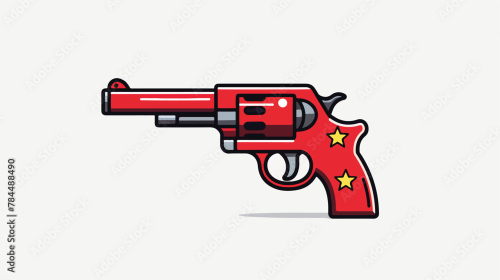 Revolver line icon. Sheriff criminal gun. Weapon co - obrazy, fototapety, plakaty 