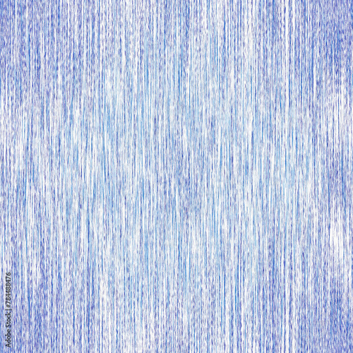 Indigo ikat dye stripe marled seamless pattern. Asian style wavy distort weave print in modern blue white. © Limolida Studio