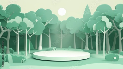 3D landscape C4D cartoon cute style background material