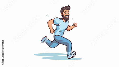 Running player icon. Outline illustration of runnin