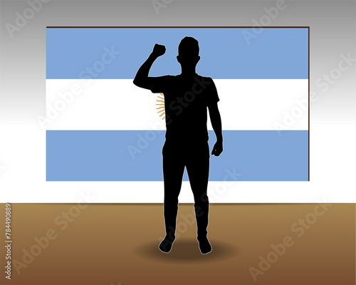 Argentina flag paper texture, single-piece element, vector design