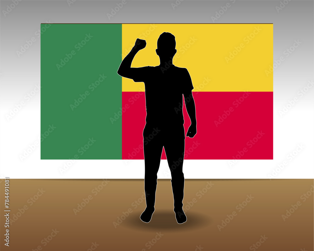 Fototapeta premium Benin flag paper texture, single-piece element, vector design