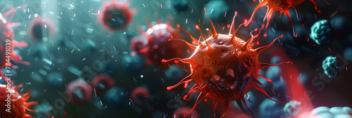 Illustration of NK Cell Cytotoxicity in Effective Immune Response photo