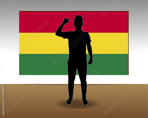 Bolivia flag paper texture, single-piece element, vector design