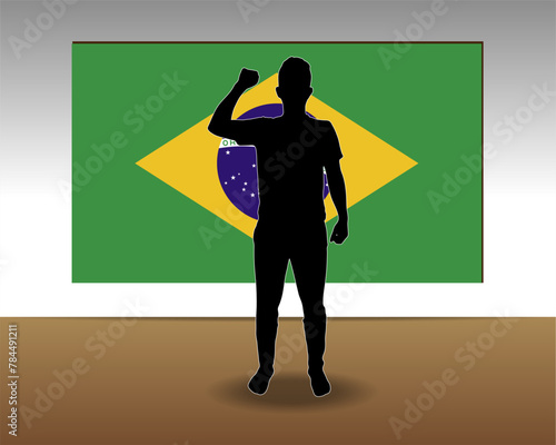 Brazil flag paper texture, single-piece element, vector design