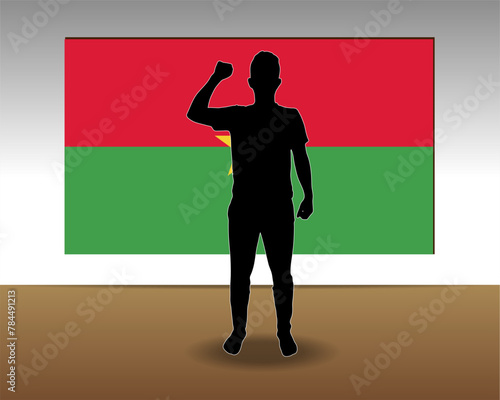Burkina Faso flag paper texture, single-piece element, vector design