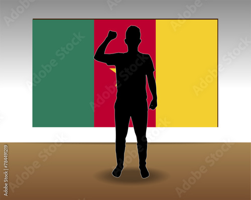 Cameroon flag paper texture, single-piece element, vector design