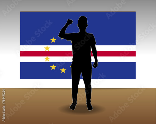 Cape Verde flag paper texture, single-piece element, vector design