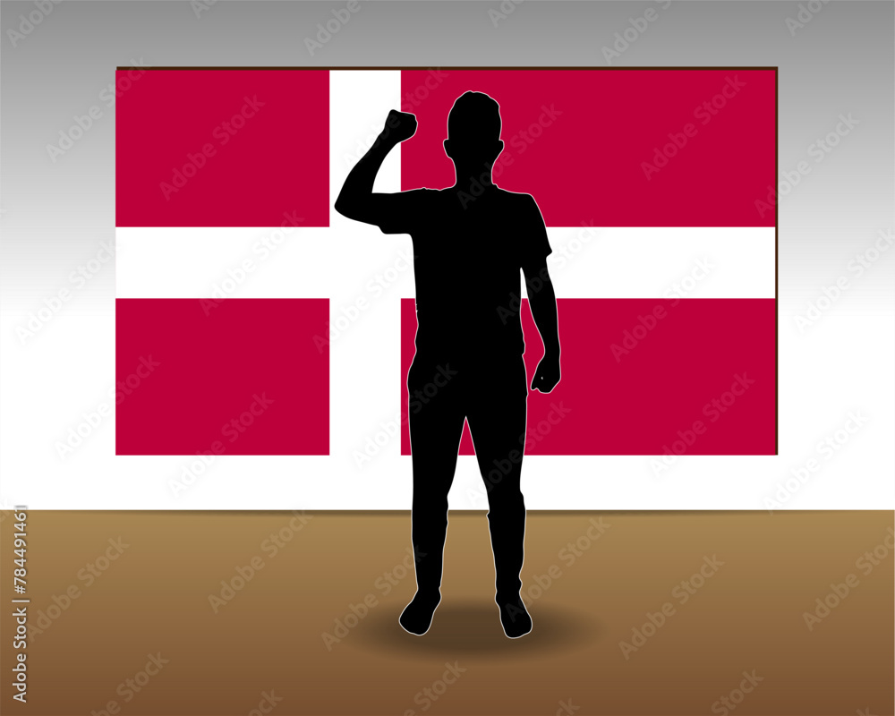 Obraz premium Denmark flag paper texture, single-piece element, vector design
