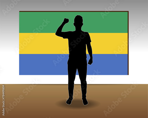 Gabon flag paper texture, single-piece element, vector design