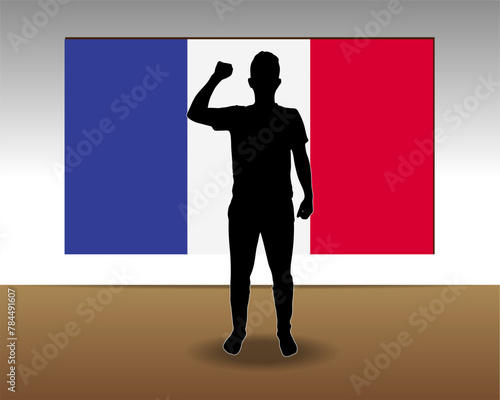 France flag paper texture, single-piece element, vector design