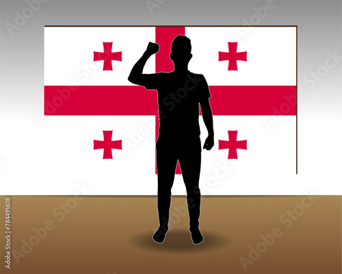 Georgia flag paper texture, single-piece element, vector design