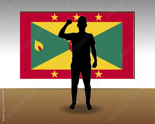 Grenada flag paper texture, single-piece element, vector design