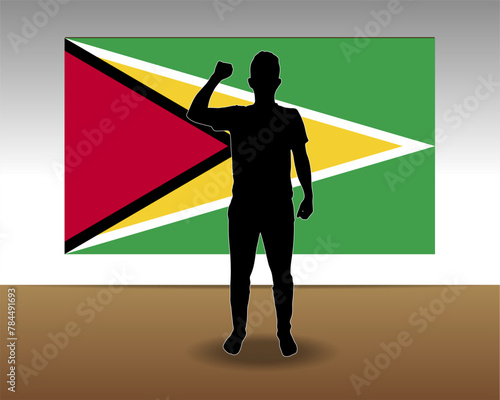 Guyana flag paper texture, single-piece element, vector design