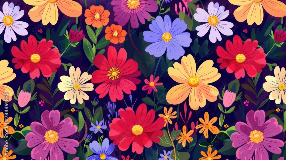 Colorful Flowers Design Template Colorful Flowers Design Template