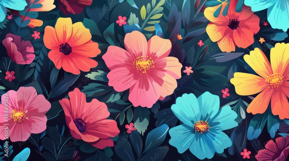 Colorful Flowers Design Template
