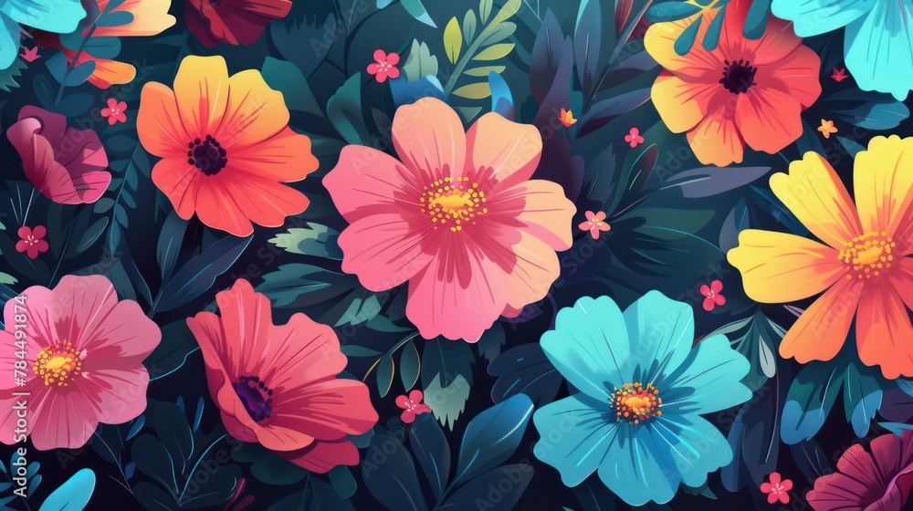 Colorful Flowers Design Template Colorful Flowers Design Template