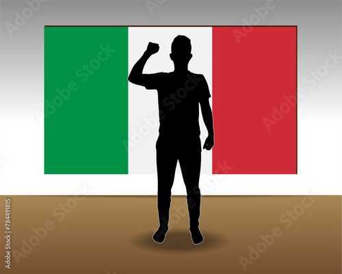Italy flag paper texture, single-piece element, vector design