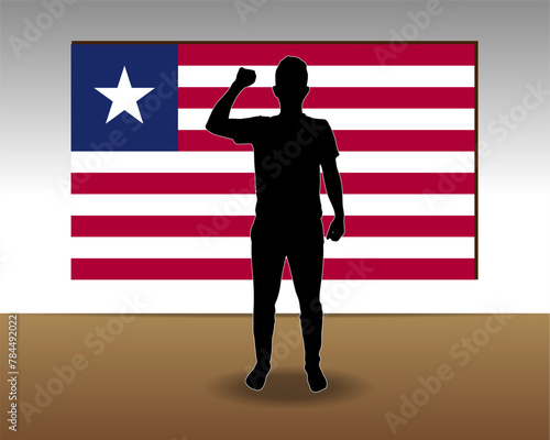 Liberia flag paper texture, single-piece element, vector design