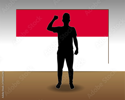 Monaco flag paper texture, single-piece element, vector design