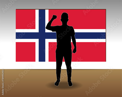 Norway flag paper texture, single-piece element, vector design
