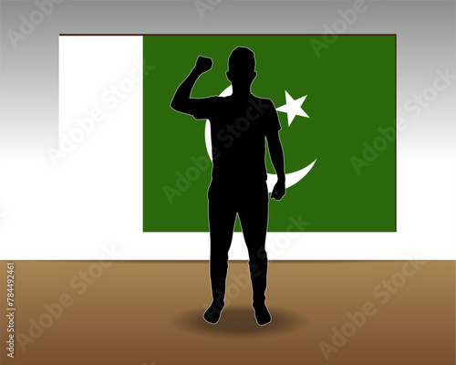 Pakistan flag paper texture, single-piece element, vector design