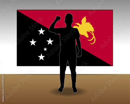 Papua New Guinea flag paper texture, single-piece element, vector design
