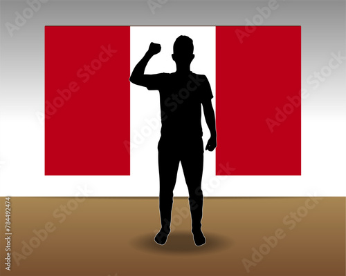 Peru flag paper texture, single-piece element, vector design