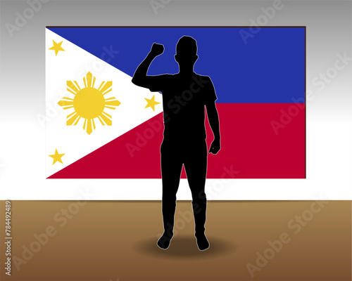 Philippines flag paper texture, single-piece element, vector design