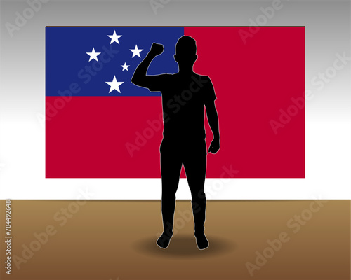 Samoa flag paper texture, single-piece element, vector design