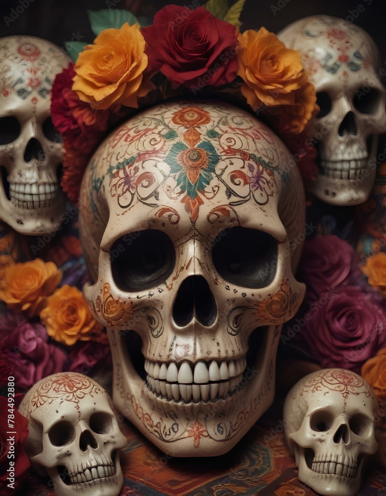 Día de los Muertos Spectacle: Vibrant Mexican Festival Celebrating Skulls and Tradition