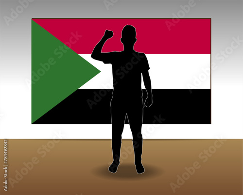 Sudan flag paper texture, single-piece element, vector design
