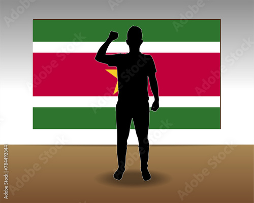 Suriname flag paper texture, single-piece element, vector design