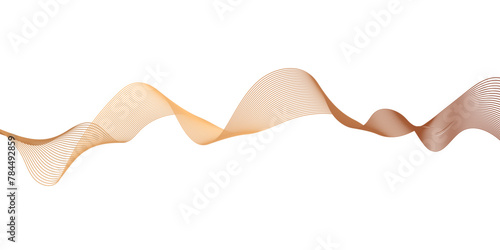 Abstract wavy lines flowing curve golden gradient color on transparent background. Abstract white background colorful lines. modern wavy stripes on white background isolated. 