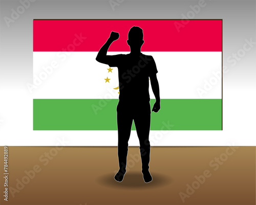 Tajikistan flag paper texture, single-piece element, vector design