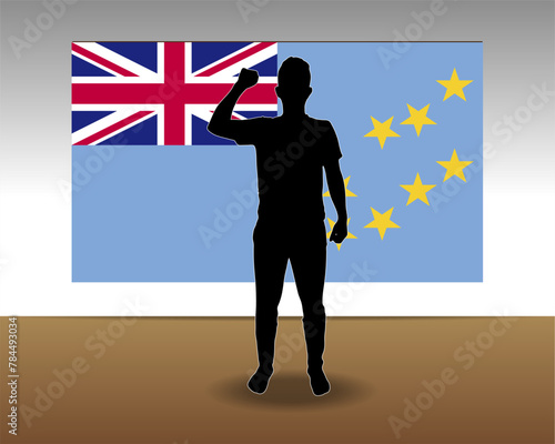 Tuvalu flag paper texture, single-piece element, vector design