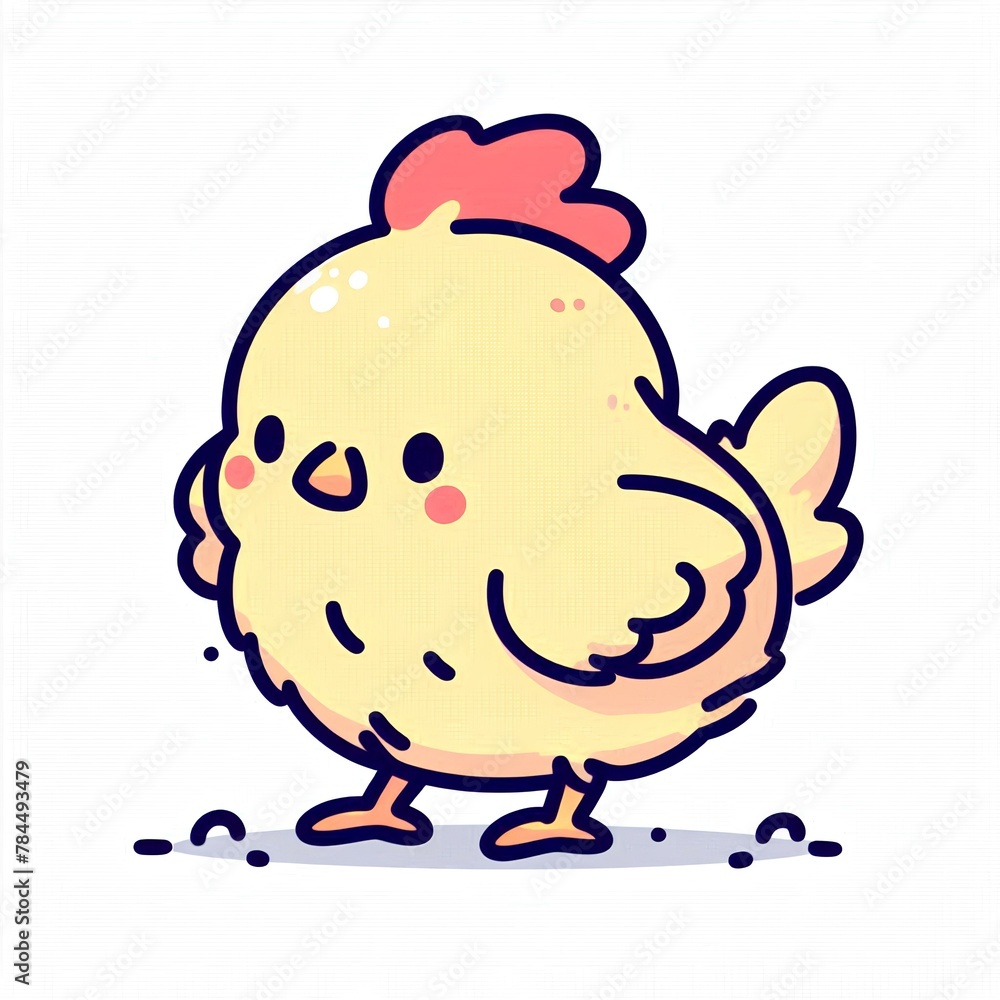 Cheerful Cartoon Chick, chick in white background Cheerful Cartoon Chick, chick in white background