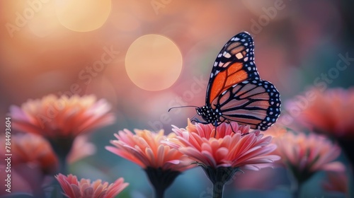 Butterfly Resting on Flower Petal © ArtCookStudio