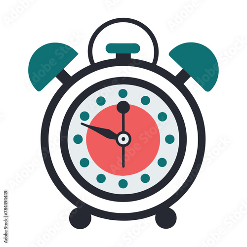"Modern Alarm Clock Vector Illustration - Time Management Concept"