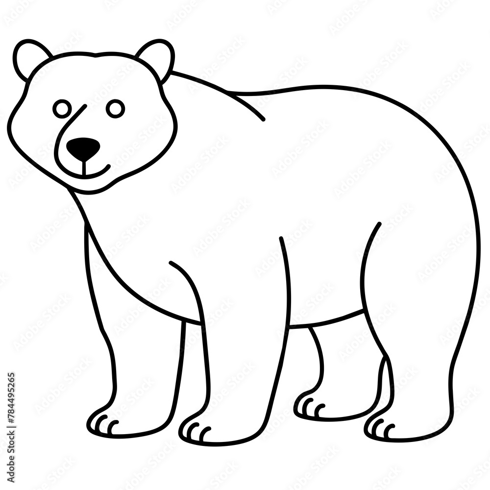 Obraz premium polar bear vector illustration mascot,bear silhouette,vector,icon,svg,characters,Holiday t shirt,black bear drawn trendy logo Vector illustration,bear on a white background,eps,png,line art