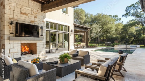 Outdoor patio-themed images capture the charm and allure of outdoor living, with thoughtfully designed patios that extend the living space of the home, offering opportunities for leisure