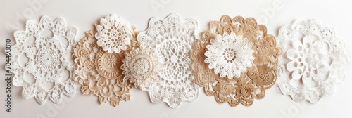 Isolated Set of Antique Lace Doilies